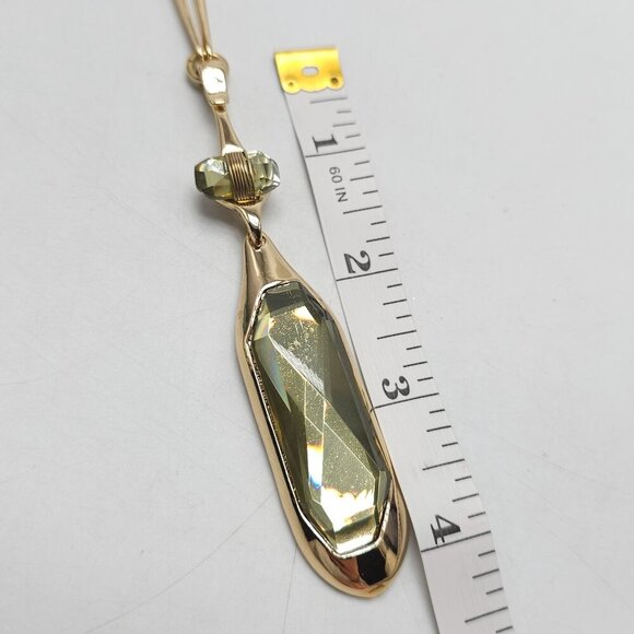 Robert Lee Morris RLM Gold Plated Necklace Faceted Glass Pendant Chain Link - Picture 9 of 9